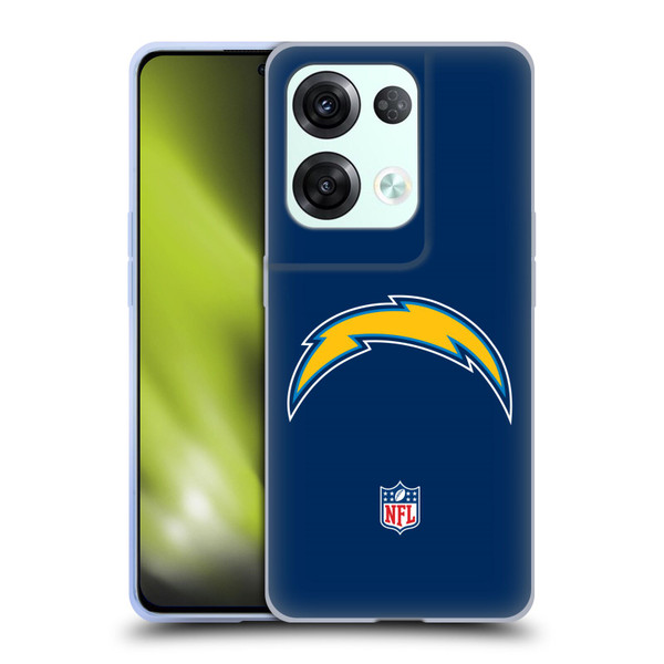 NFL Los Angeles Chargers Logo Plain Soft Gel Case for OPPO Reno8 Pro
