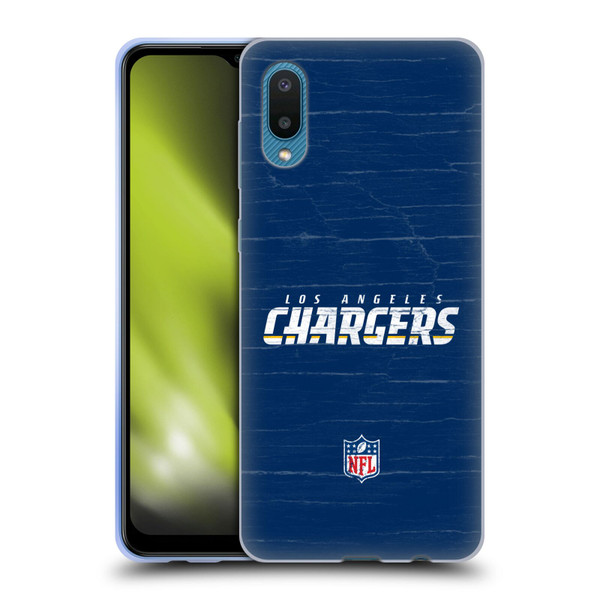 NFL Los Angeles Chargers Logo Distressed Look Soft Gel Case for Samsung Galaxy A02/M02 (2021)