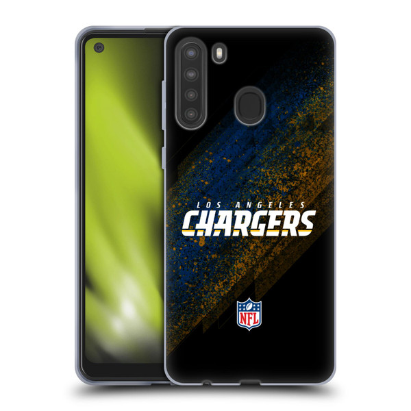 NFL Los Angeles Chargers Logo Blur Soft Gel Case for Samsung Galaxy A21 (2020)