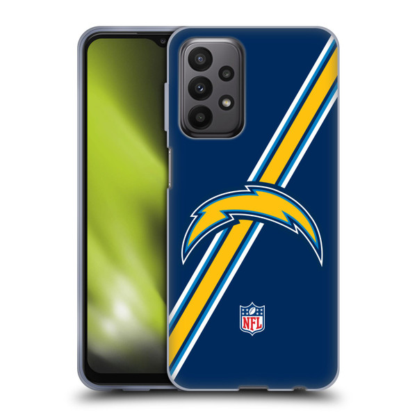 NFL Los Angeles Chargers Logo Stripes Soft Gel Case for Samsung Galaxy A23 / 5G (2022)