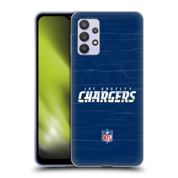 NFL Los Angeles Chargers Logo Distressed Look Soft Gel Case for Samsung Galaxy A32 5G / M32 5G (2021)