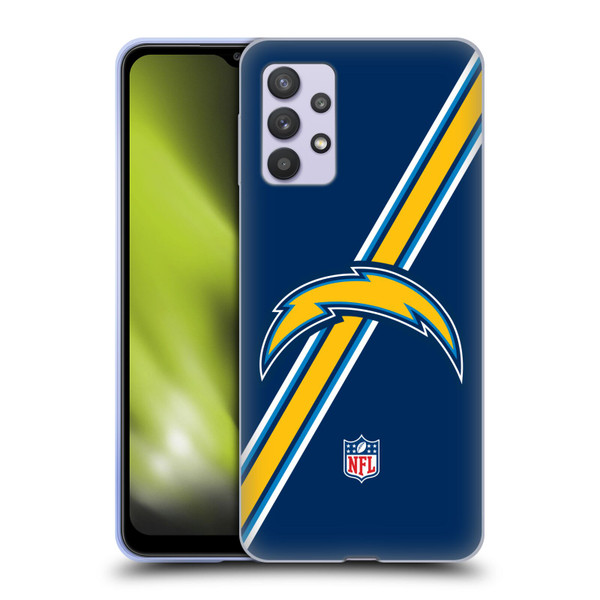 NFL Los Angeles Chargers Logo Stripes Soft Gel Case for Samsung Galaxy A32 5G / M32 5G (2021)