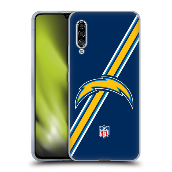NFL Los Angeles Chargers Logo Stripes Soft Gel Case for Samsung Galaxy A90 5G (2019)