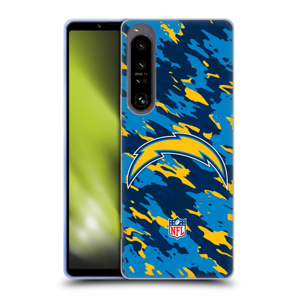 NFL Los Angeles Chargers Logo Camou Soft Gel Case for Sony Xperia 1 IV
