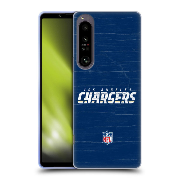 NFL Los Angeles Chargers Logo Distressed Look Soft Gel Case for Sony Xperia 1 IV
