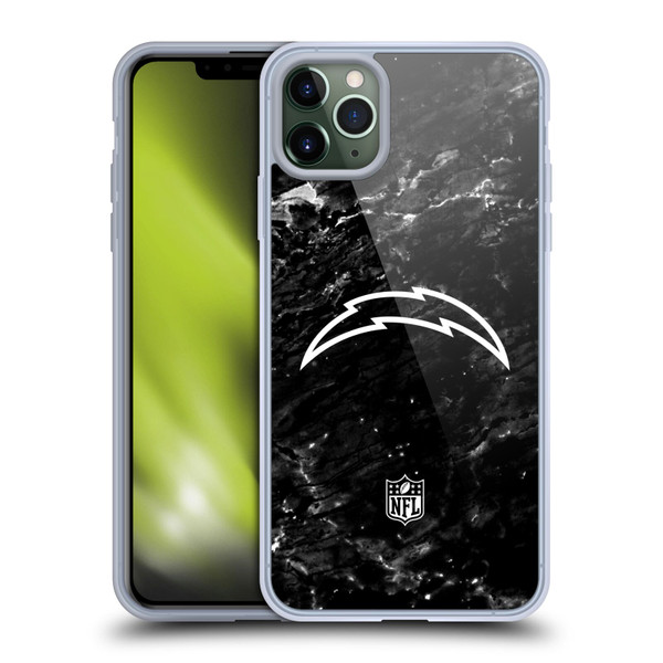 NFL Los Angeles Chargers Artwork Marble Soft Gel Case for Apple iPhone 11 Pro Max