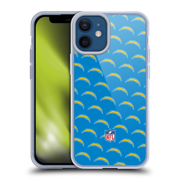 NFL Los Angeles Chargers Artwork Patterns Soft Gel Case for Apple iPhone 12 Mini