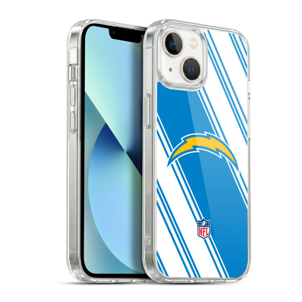 NFL Los Angeles Chargers Artwork Stripes Soft Gel Case for Apple iPhone 13