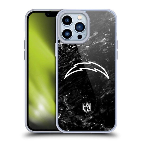 NFL Los Angeles Chargers Artwork Marble Soft Gel Case for Apple iPhone 13 Pro Max