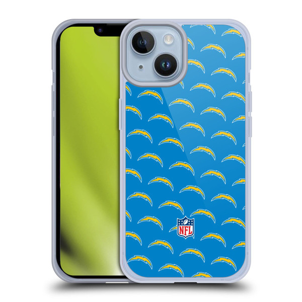 NFL Los Angeles Chargers Artwork Patterns Soft Gel Case for Apple iPhone 14