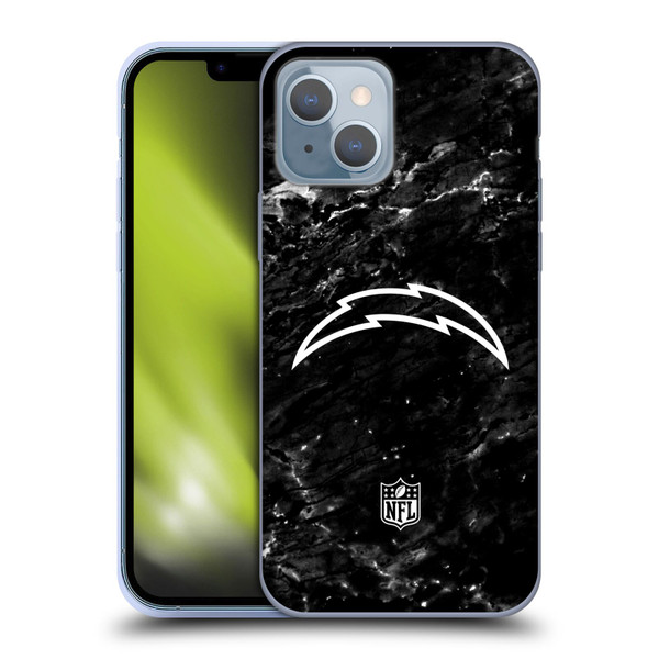NFL Los Angeles Chargers Artwork Marble Soft Gel Case for Apple iPhone 14