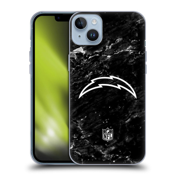 NFL Los Angeles Chargers Artwork Marble Soft Gel Case for Apple iPhone 14 Plus