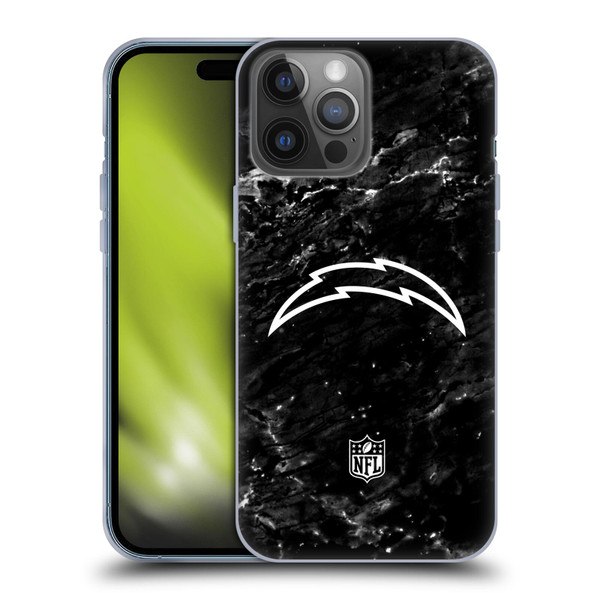 NFL Los Angeles Chargers Artwork Marble Soft Gel Case for Apple iPhone 14 Pro Max