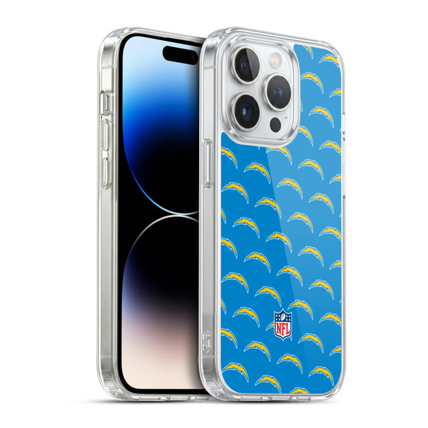 NFL Los Angeles Chargers Artwork Patterns Soft Gel Case for Apple iPhone 14 Pro & MagSafe