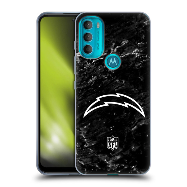NFL Los Angeles Chargers Artwork Marble Soft Gel Case for Motorola Moto G71 5G
