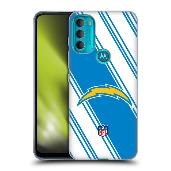 NFL Los Angeles Chargers Artwork Stripes Soft Gel Case for Motorola Moto G71 5G