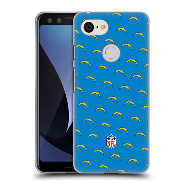 NFL Los Angeles Chargers Artwork Patterns Soft Gel Case for Google Pixel 3