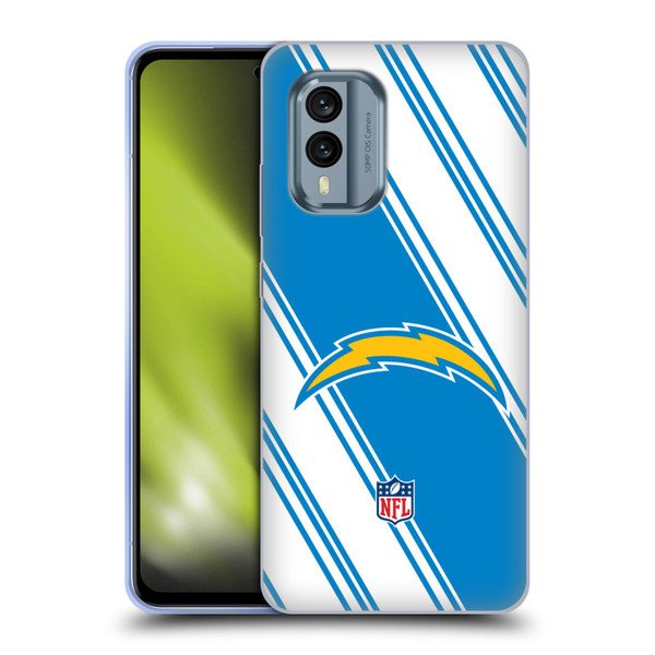 NFL Los Angeles Chargers Artwork Stripes Soft Gel Case for Nokia X30