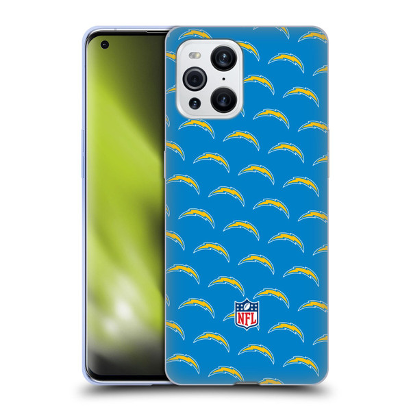 NFL Los Angeles Chargers Artwork Patterns Soft Gel Case for OPPO Find X3 / Pro