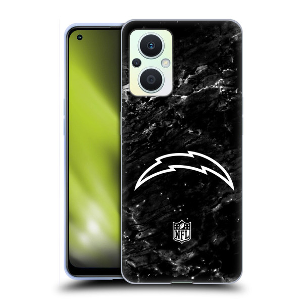 NFL Los Angeles Chargers Artwork Marble Soft Gel Case for OPPO Reno8 Lite