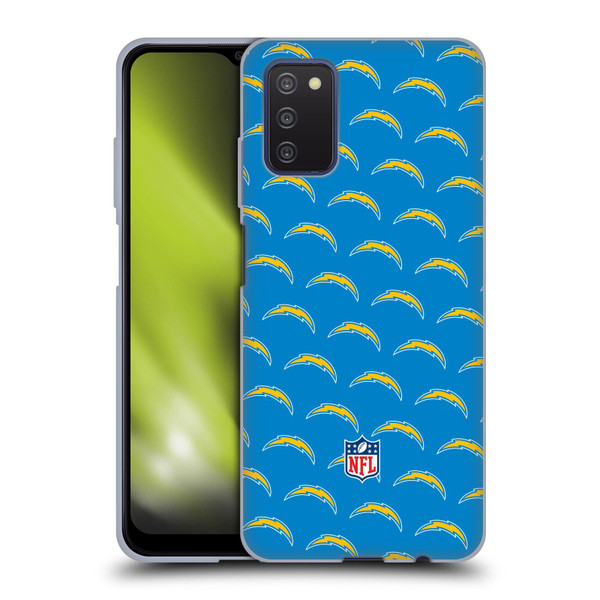 NFL Los Angeles Chargers Artwork Patterns Soft Gel Case for Samsung Galaxy A03s (2021)