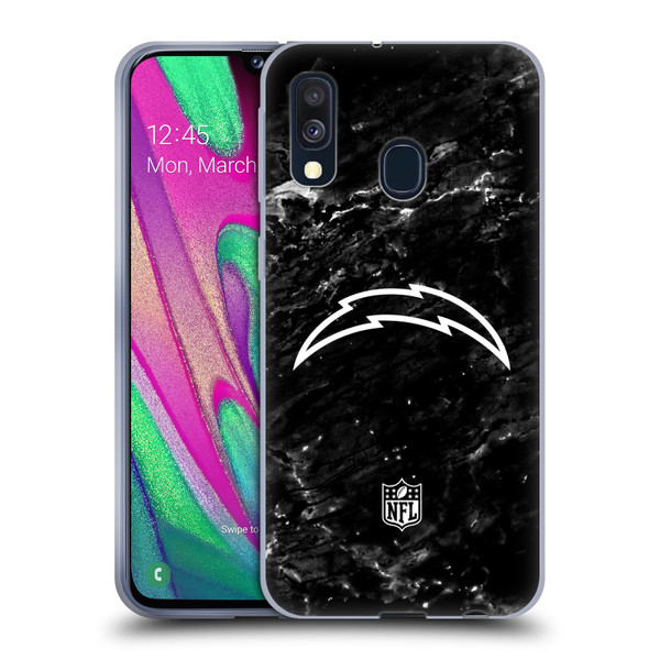 NFL Los Angeles Chargers Artwork Marble Soft Gel Case for Samsung Galaxy A40 (2019)