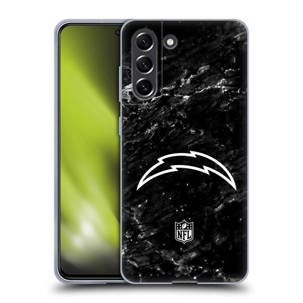 NFL Los Angeles Chargers Artwork Marble Soft Gel Case for Samsung Galaxy S21 FE 5G