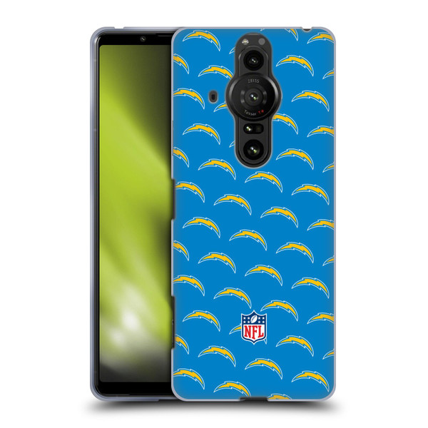 NFL Los Angeles Chargers Artwork Patterns Soft Gel Case for Sony Xperia Pro-I