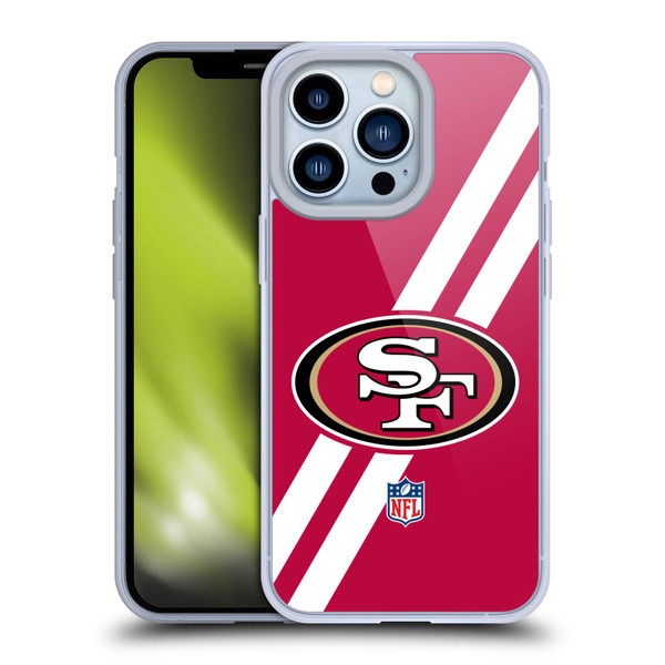 NFL San Francisco 49Ers Logo Stripes Soft Gel Case for Apple iPhone 13 Pro