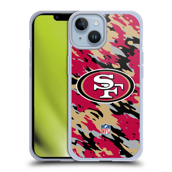 NFL San Francisco 49Ers Logo Camou Soft Gel Case for Apple iPhone 14
