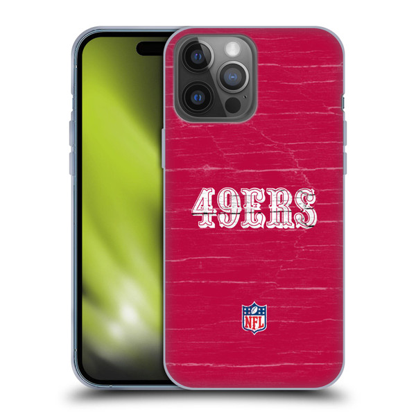 NFL San Francisco 49Ers Logo Distressed Look Soft Gel Case for Apple iPhone 14 Pro Max