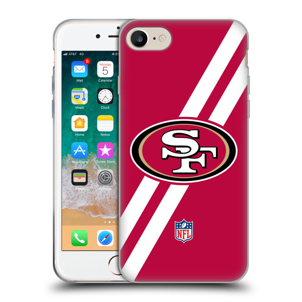 NFL San Francisco 49Ers Logo Stripes Soft Gel Case for Apple iPhone 7 / 8 / SE 2020 & 2022
