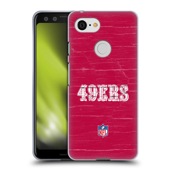 NFL San Francisco 49Ers Logo Distressed Look Soft Gel Case for Google Pixel 3