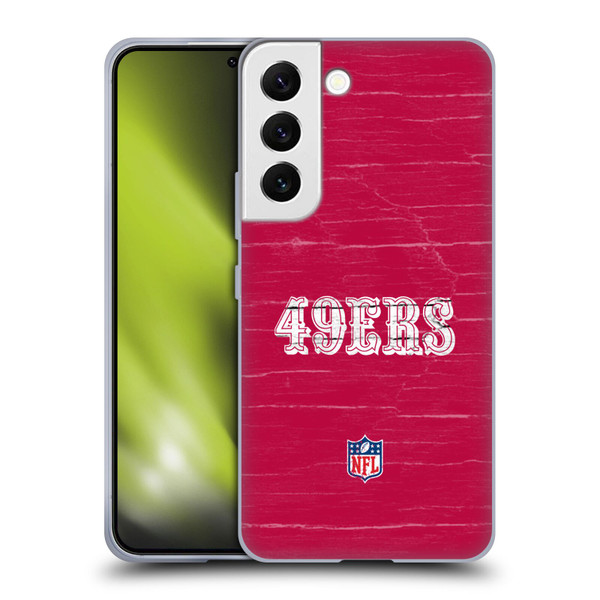 NFL San Francisco 49Ers Logo Distressed Look Soft Gel Case for Samsung Galaxy S22 5G