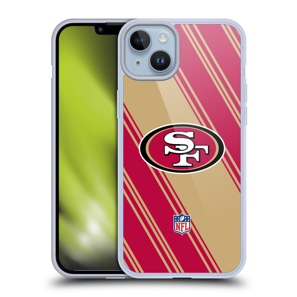 NFL San Francisco 49ers Artwork Stripes Soft Gel Case for Apple iPhone 14 Plus