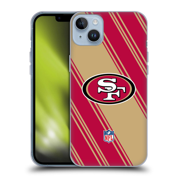 NFL San Francisco 49ers Artwork Stripes Soft Gel Case for Apple iPhone 14 Plus