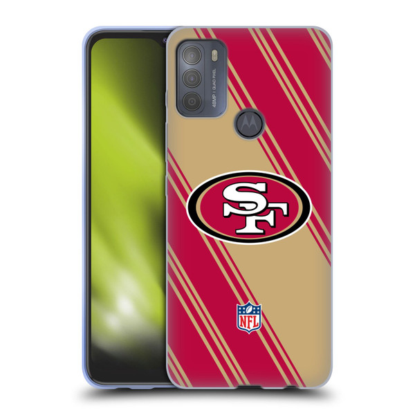 NFL San Francisco 49ers Artwork Stripes Soft Gel Case for Motorola Moto G50