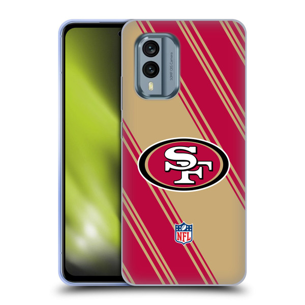 NFL San Francisco 49ers Artwork Stripes Soft Gel Case for Nokia X30