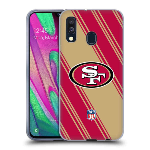 NFL San Francisco 49ers Artwork Stripes Soft Gel Case for Samsung Galaxy A40 (2019)