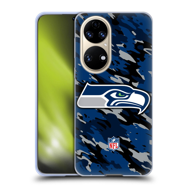 NFL Seattle Seahawks Logo Camou Soft Gel Case for Huawei P50