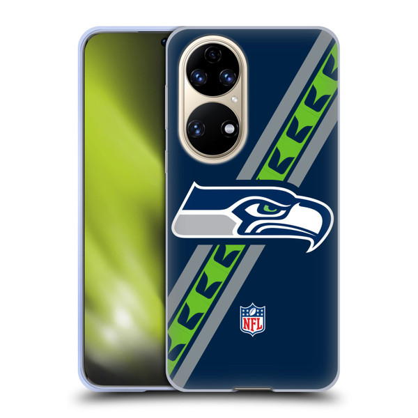 NFL Seattle Seahawks Logo Stripes Soft Gel Case for Huawei P50