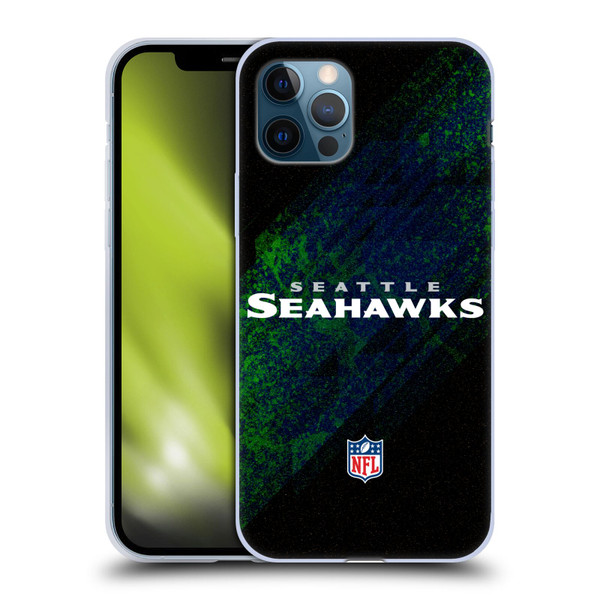 NFL Seattle Seahawks Logo Blur Soft Gel Case for Apple iPhone 12 / iPhone 12 Pro
