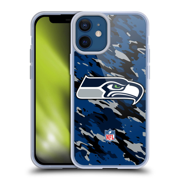 NFL Seattle Seahawks Logo Camou Soft Gel Case for Apple iPhone 12 Mini