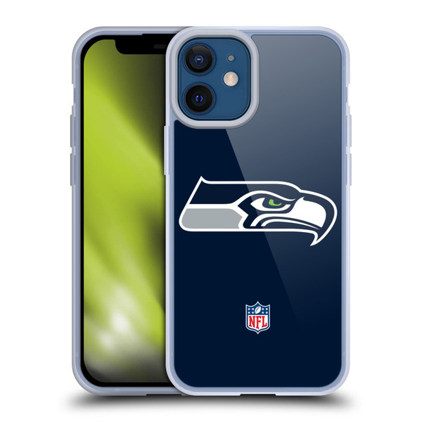 NFL Seattle Seahawks Logo Plain Soft Gel Case for Apple iPhone 12 Mini