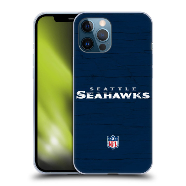 NFL Seattle Seahawks Logo Distressed Look Soft Gel Case for Apple iPhone 12 Pro Max