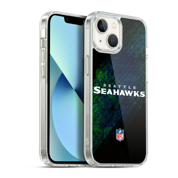 NFL Seattle Seahawks Logo Blur Soft Gel Case for Apple iPhone 13