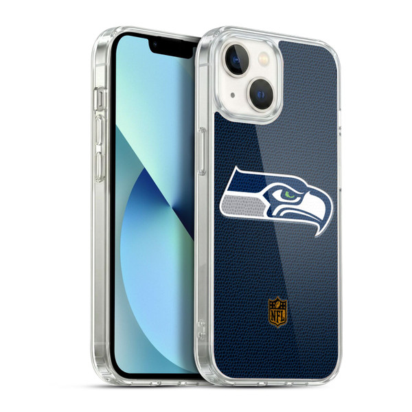 NFL Seattle Seahawks Logo Football Soft Gel Case for Apple iPhone 13