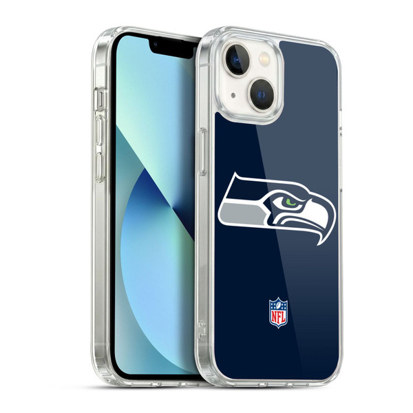 NFL Seattle Seahawks Logo Plain Soft Gel Case for Apple iPhone 13