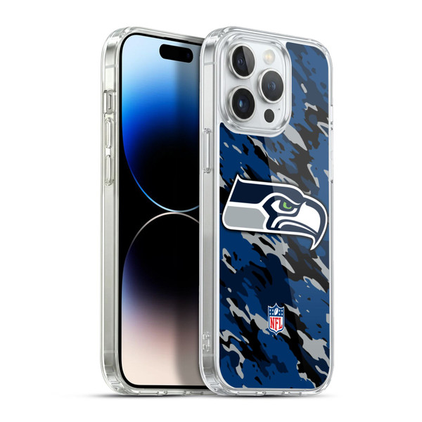 NFL Seattle Seahawks Logo Camou Soft Gel Case for Apple iPhone 13 Pro Max & MagSafe