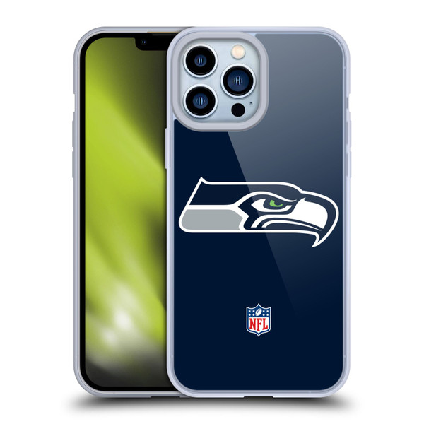 NFL Seattle Seahawks Logo Plain Soft Gel Case for Apple iPhone 13 Pro Max